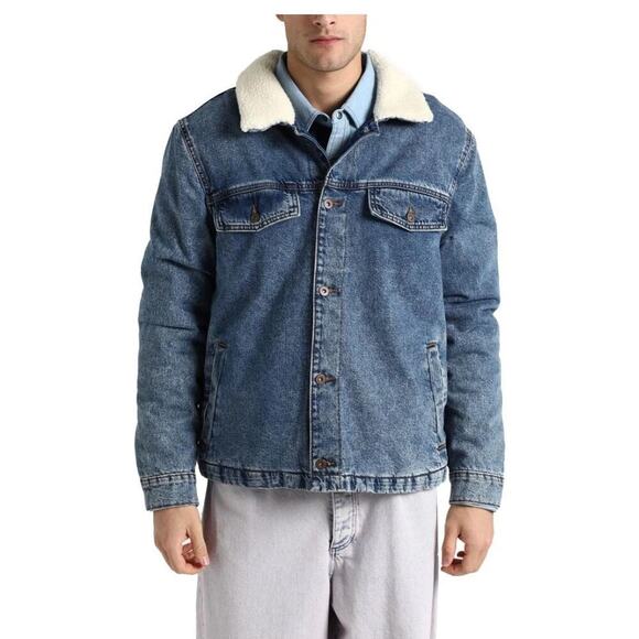 Topman Sherpa Denim Jacket - S - Picture 2 of 3